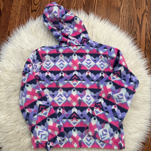 Columbia Kids' Geometric 1/2 zip Fleece Jacket - Pink, Purple, and Blue size XL - Picture 2 of 8